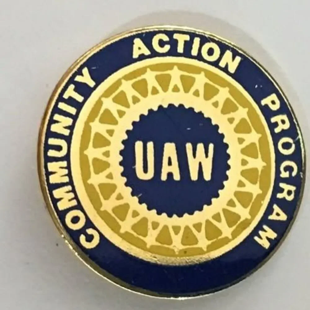 3 Union Pins, Buy American + 2 United Auto Workers CAP pins NEW